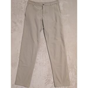 Lululemon Commission Pant Slim Fit 32 Warpstreme Tan Chino Hiking Golf Khaki